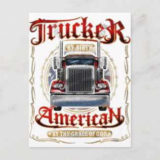 Carte Postale Trucker par Birth American Par grâce de Dieu