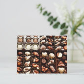 Carte Postale Truffes De Chocolat En Forme Et Gourmande (Debout devant)