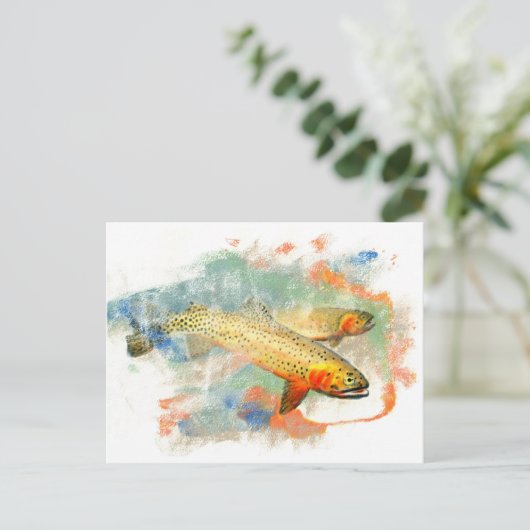 Carte Postale Truite à gorge tranchée (Debout devant)