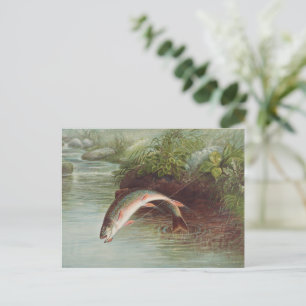 Carte Postale Truite de ruisseau Leaping par S.A. Kilbourne Pois