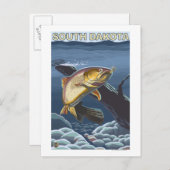 Carte Postale Truite impitoyable FishingSouth Dakota (Devant / Derrière)