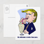 Carte Postale Trump 2020 - Mon milk-shake est meilleur que le ti (Devant / Derrière)