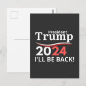 CARTE POSTALE TRUMP 2024 - JE REVIENDRAI ! (Devant / Derrière)