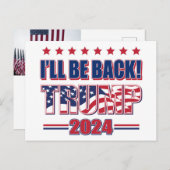 Carte Postale Trump 2024 sera de retour (Devant / Derrière)