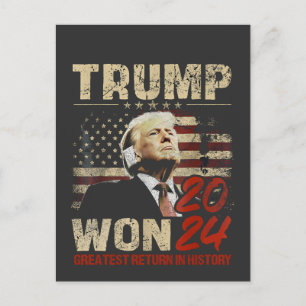 Carte Postale Trump a gagné 2024 le plus grand retour de l'histo