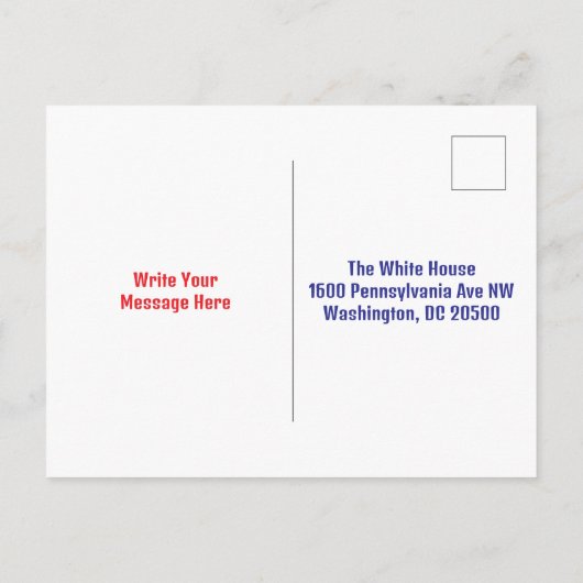 Carte Postale Trump Adressée À La Maison Blanche (Dos)