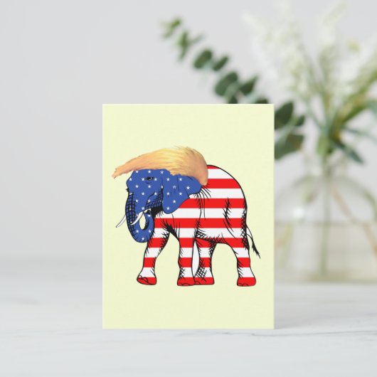 Carte Postale Trump Bad Hair Elephant Républicain, ZSSG (Debout devant)