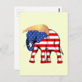 Carte Postale Trump Bad Hair Elephant Républicain, ZSSG (Devant / Derrière)
