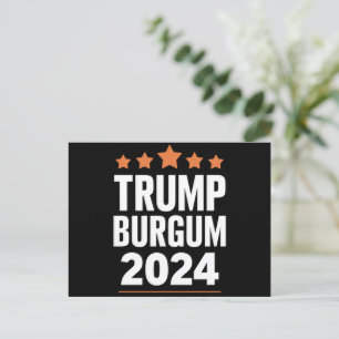 Carte Postale Trump Burgum pour l'élection présidentielle améric