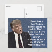 Carte Postale Trump Cite Stupide Des Mailmen Qui Vendent Des Bul (Devant / Derrière)