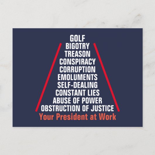 Carte Postale Trump : Collusion de trahison et corruption (Devant)