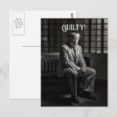 Carte Postale Trump coupable en prison noir et blanc (Devant / Derrière)