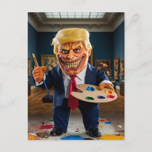 Carte Postale Trump, en colère, contrôle l'art dans un musée (Devant)