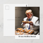 Carte Postale Trump en prison Pain Stollen Drôle (Devant / Derrière)