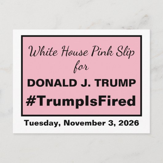 Carte Postale Trump est élu à la Maison Blanche pour 2026 (Devant)