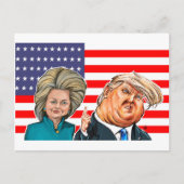Carte Postale Trump et Hillary Caricature (Devant)