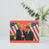 Carte postale Trump et Xi Handshake (Debout devant)