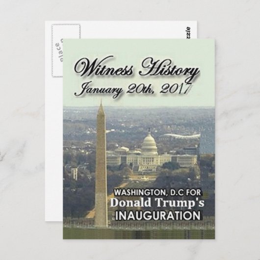 Carte postale TRUMP Inauguration (Devant / Derrière)