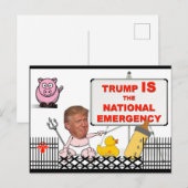 Carte Postale Trump IS l'urgence nationale / Anti Trump, (Devant / Derrière)