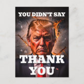 Carte Postale Trump Merci en colère (Devant)