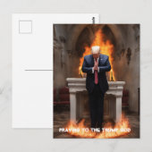 Carte Postale Trump prie dans une église (Devant / Derrière)