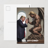 Carte Postale Trump prie dans une Eglise L'Anti-Christ (Devant / Derrière)