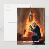 Carte Postale Trump prie dans une Eglise L'Anti-Christ (Devant / Derrière)