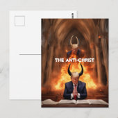 Carte Postale Trump prie dans une Eglise L'Anti-Christ (Devant / Derrière)