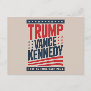 Carte Postale Trump Vance Kennedy Reprenez l'Amérique 2024 