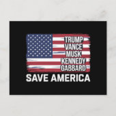 Carte Postale Trump Vance Musk Kennedy Gabbard 2024 Sauvez l'Amé (Devant)