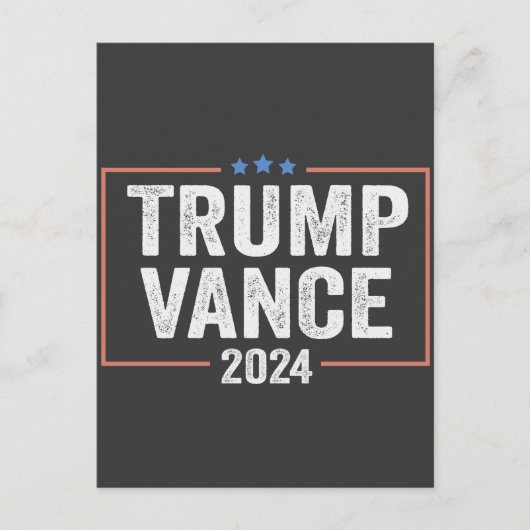 Carte Postale Trump Vice-président Vance 2024 élection président (Devant)