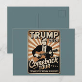 Carte Postale TRUMP vintage 2024 Rocks COMEBACK TOUR (Devant / Derrière)
