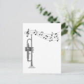 Carte Postale Trumpet musicien avec notes musicales (Debout devant)
