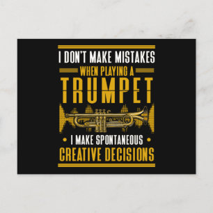 Carte Postale Trumpet Player Humour Jazz Music