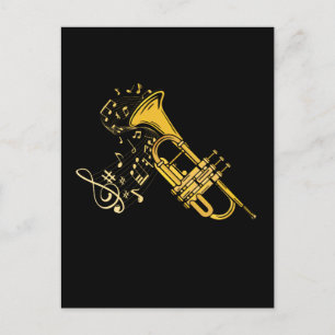 Carte Postale Trumpet Player Jazz Music Venin Big Band Trumpet