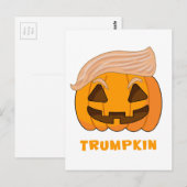 Carte Postale Trumpkin Donald Trump Citrouille (Devant / Derrière)