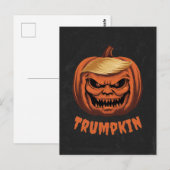 Carte Postale Trumpkin - Le Citrouille d'Halloween de Donald Tru (Devant / Derrière)