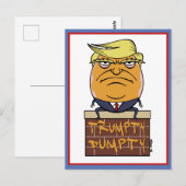 Carte Postale Trumpty Dumpty - Dessin de Donald Trump (Devant / Derrière)