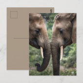 Carte Postale "Trunk to Trunk : A Gentle Elephant Embrasser" (Devant / Derrière)