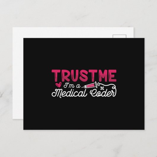 Carte Postale Trust Me I'm A Medical Coder ICD Coding Programmer (Devant / Derrière)