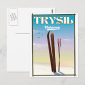 Carte Postale Trysil Norvège, Norvège affiche de voyage ski (Devant / Derrière)