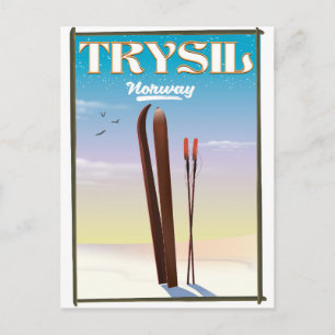 Carte Postale Trysil Norvège, Norvège affiche de voyage ski