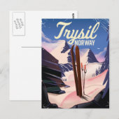 Carte Postale Trysil Norvège ski (Devant / Derrière)