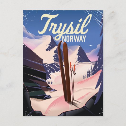 Carte Postale Trysil Norvège ski (Devant)