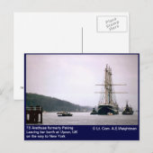 Carte Postale TS Arethusa anciennement Pékin Quittant son poste  (Devant / Derrière)