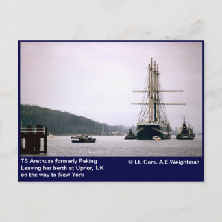 Carte Postale TS Arethusa anciennement Pékin Quittant son poste 
