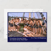 Carte Postale TS Arethusa, anciennement 'Pékin' "Stand Easy" (Devant / Derrière)