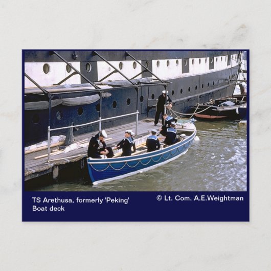 Carte Postale TS Arethusa, anciennement pont de bateau "Pékin" (Devant)