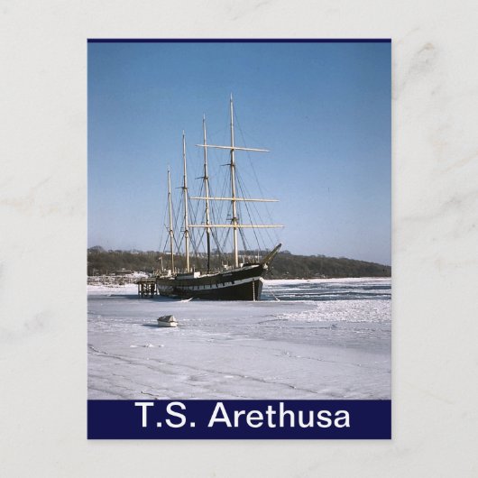 Carte Postale TS Arethusa, dans la glace de Medway (Devant)
