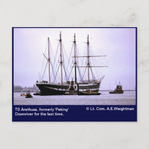 Carte Postale TS Arethusa, Downriver pour le dernier temps
